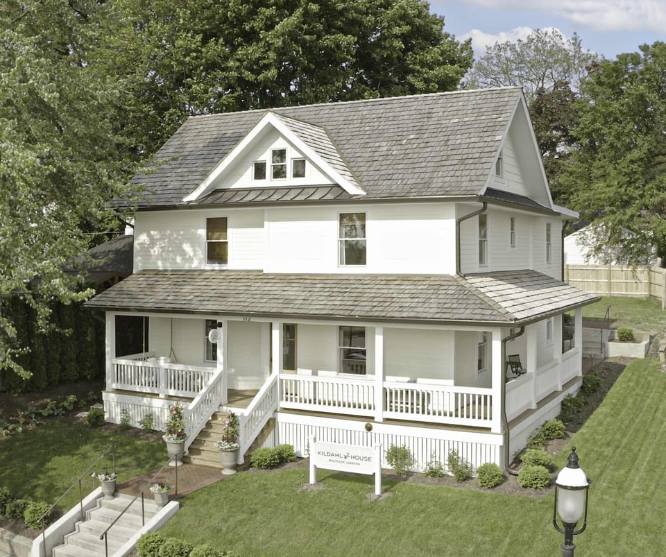 Set on a hill above historic downtown West Dundee, Kildahl House is a graceful homecoming