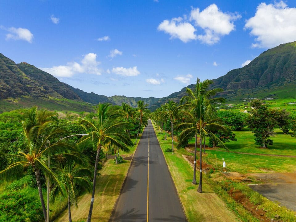 Private road that leads to security gate