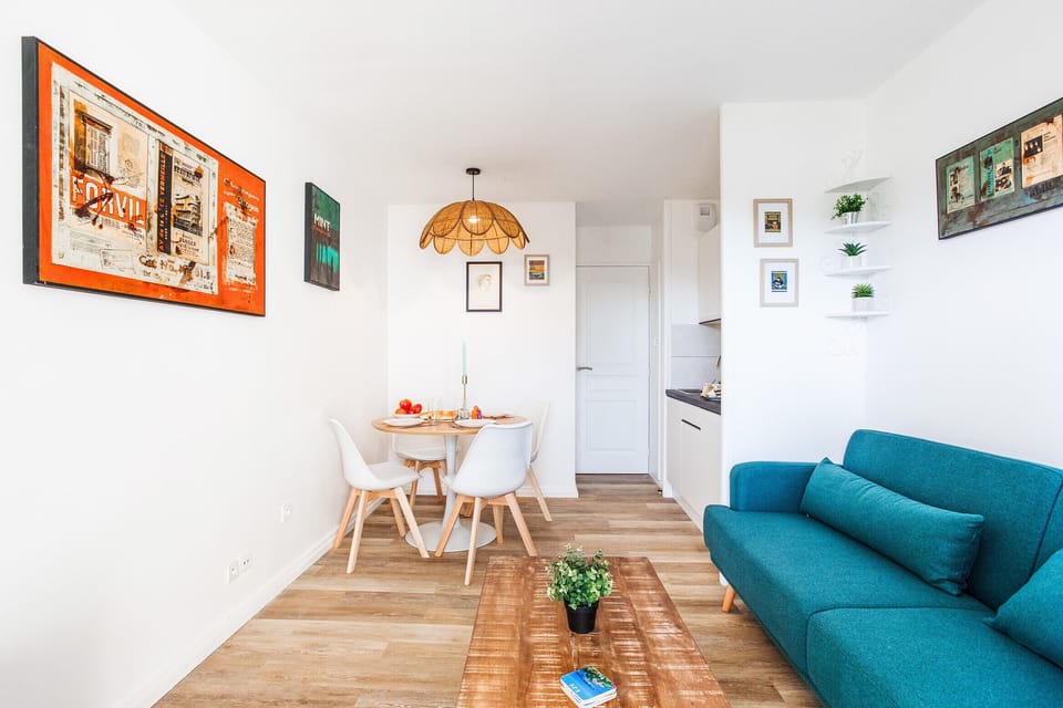 Living room with dining area