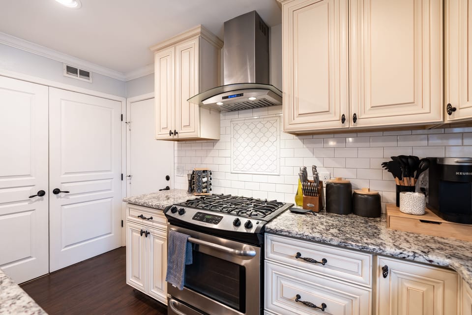 Laundry and game room access through the kitchen.