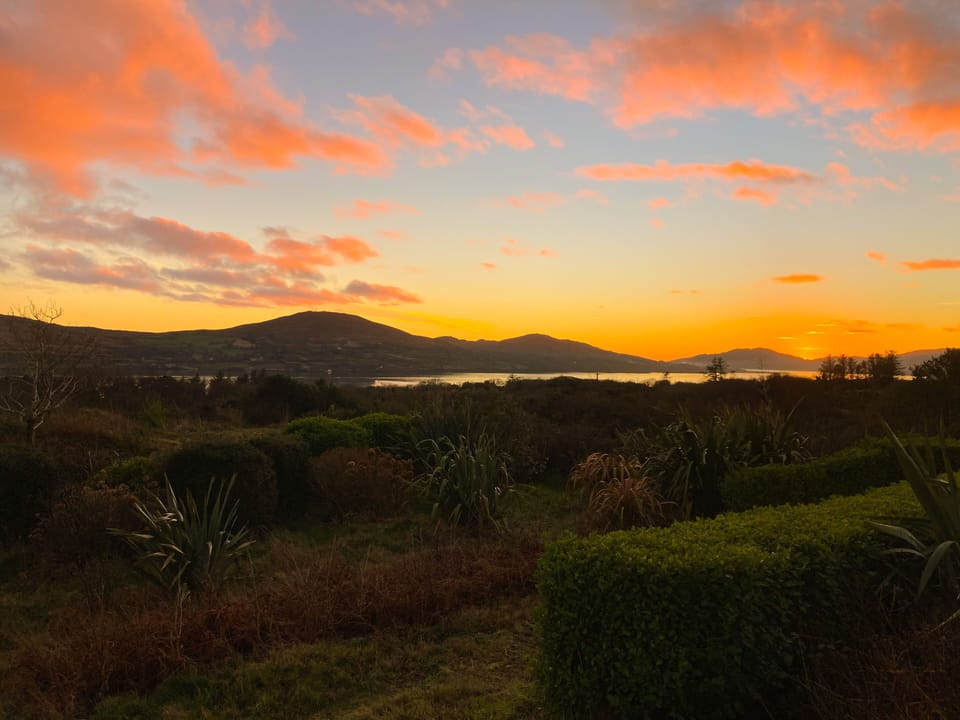 Winter sunset at Cois Farraige Cottage 