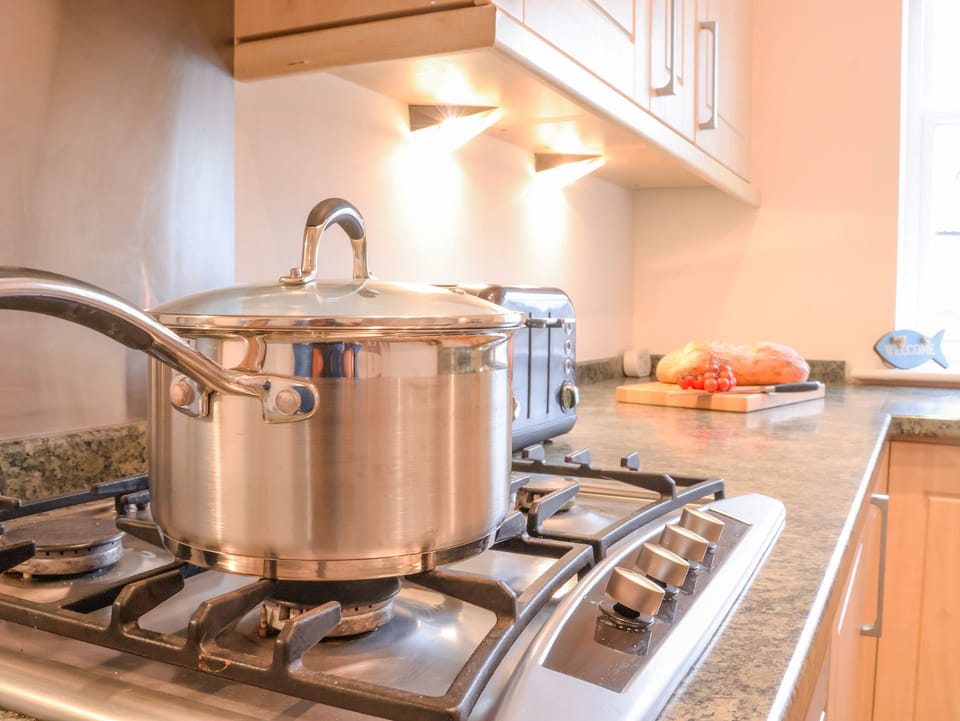Fridge, dishwasher, electric kettle, toaster