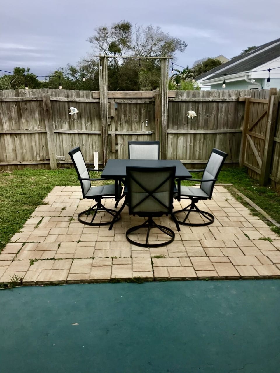 Fully fenced backyard.