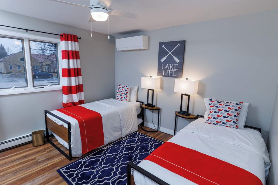 Bedroom 3 includes 2 Twin beds, 1 trundle Twin bed, A:C unit, ceiling fan and Smart TV