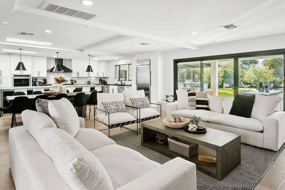 Family room opens to backyard