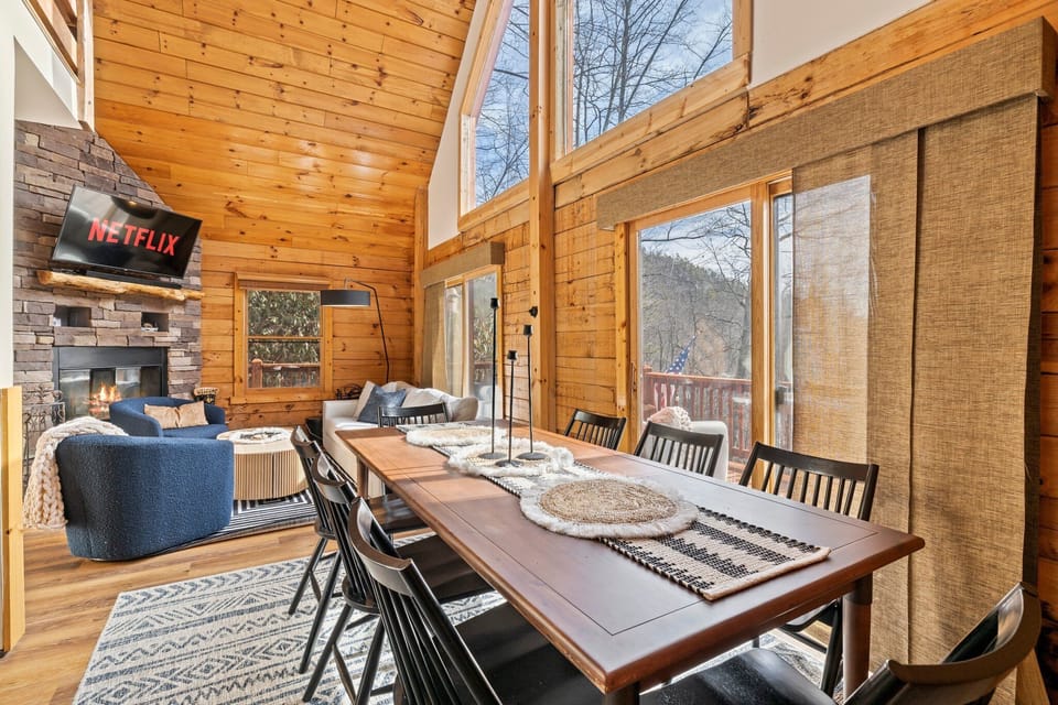 cozy up and unwind in the warm and inviting ambiance of our charming cabin