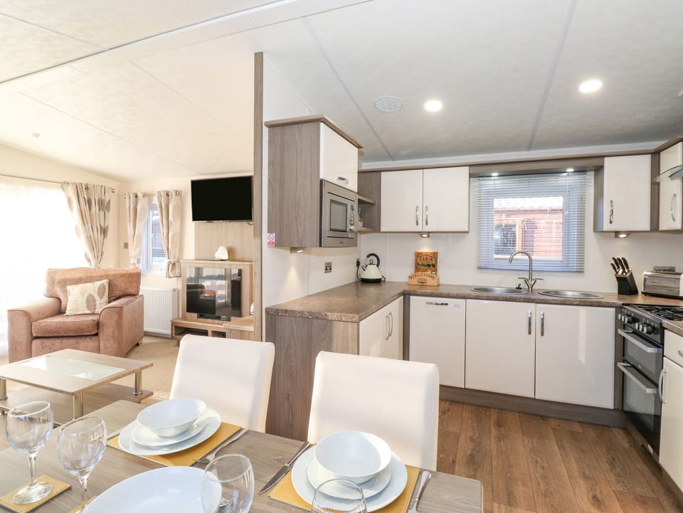 Fridge, dishwasher, electric kettle, toaster