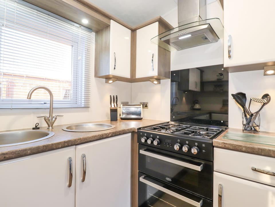 Fridge, dishwasher, electric kettle, toaster