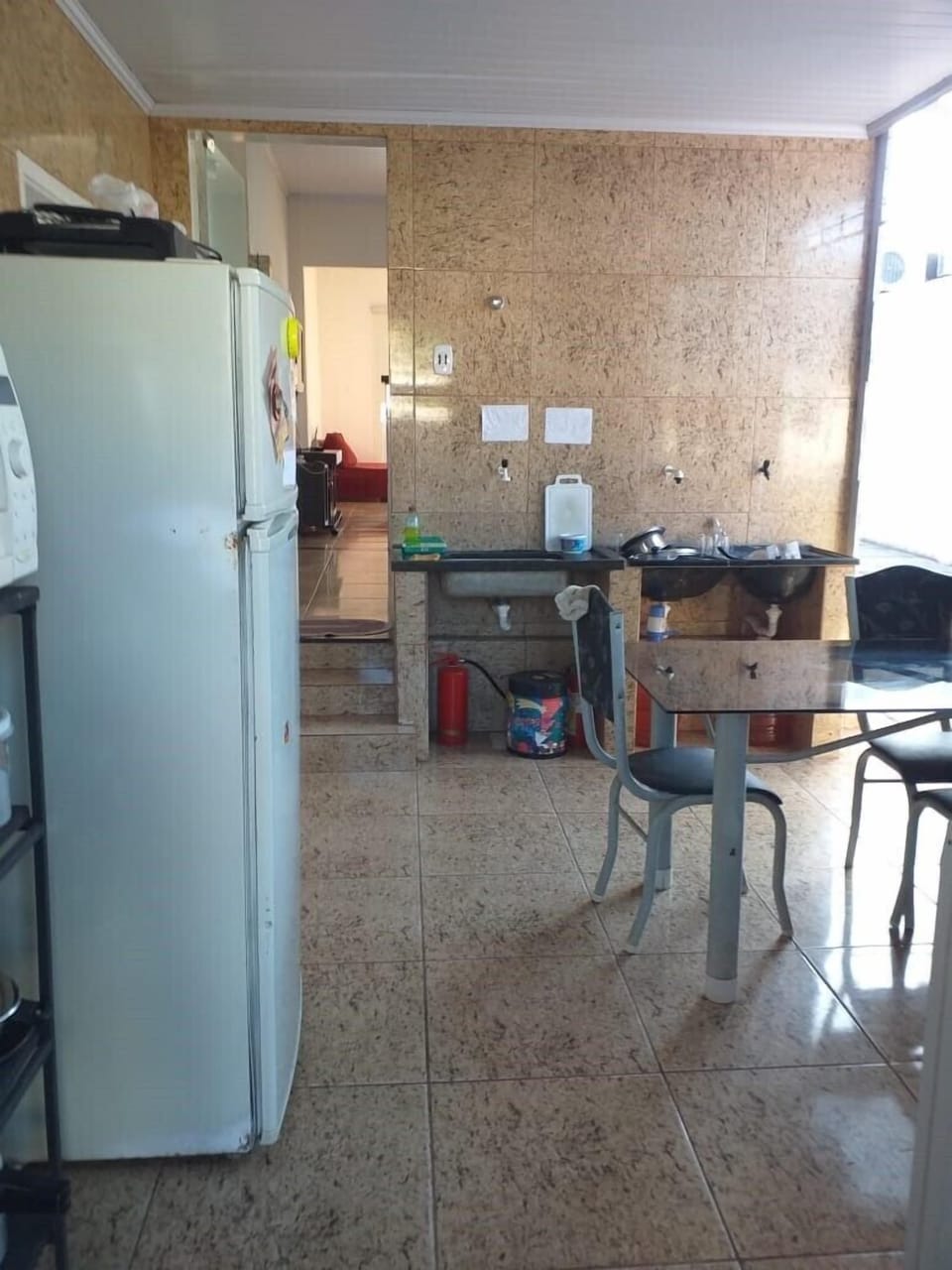 Shared fridge, microwave
