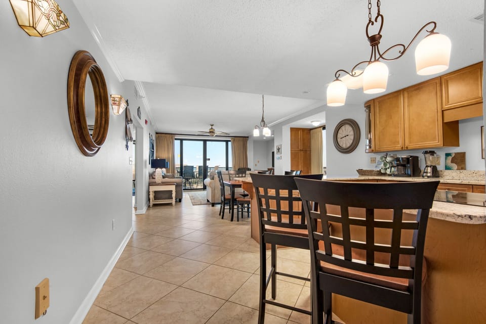 Kitchen to living room view