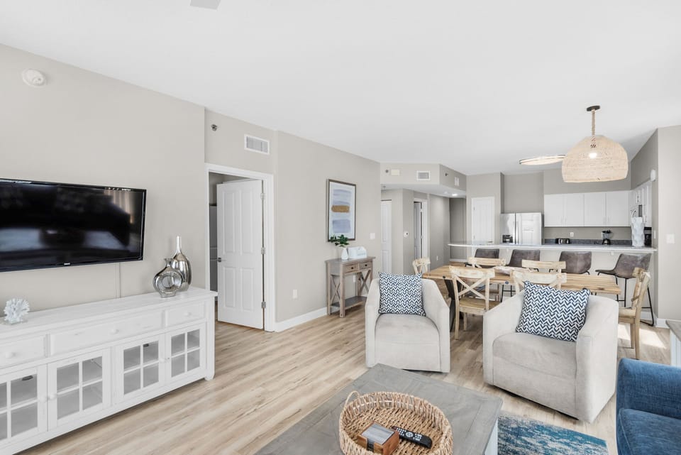 Living room to kitchen view