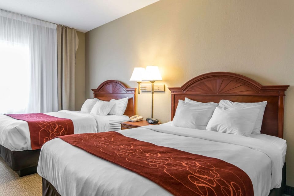 Down comforters, in-room safe, desk, blackout drapes