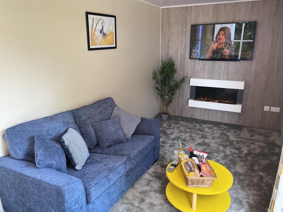 Comfy longe with tv and digital fire