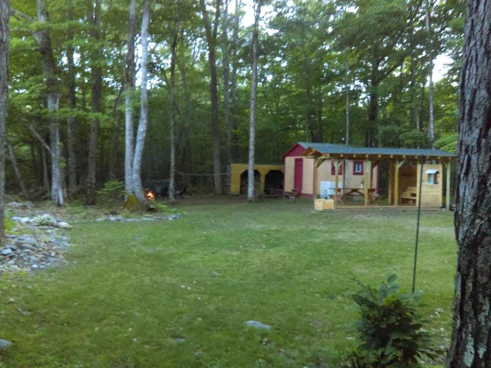Two-acre, private lot with nice open area for additional tents or small camper