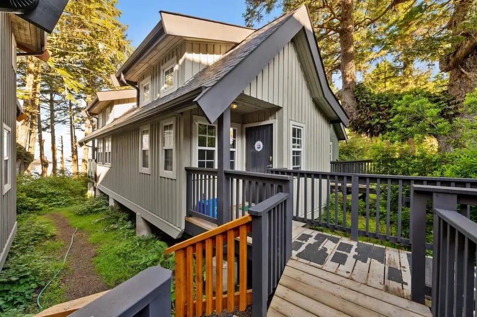 Your private Ucluelet cabin from the outside.