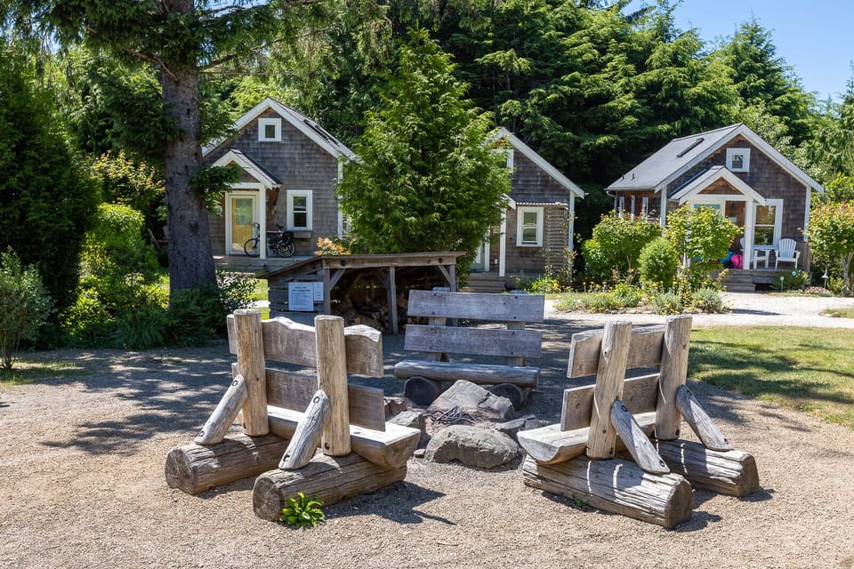 Communal fire pit and free firewood right outside