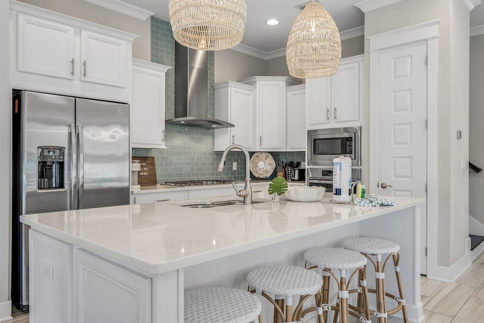 Grab a seat at the island in the kitchen!