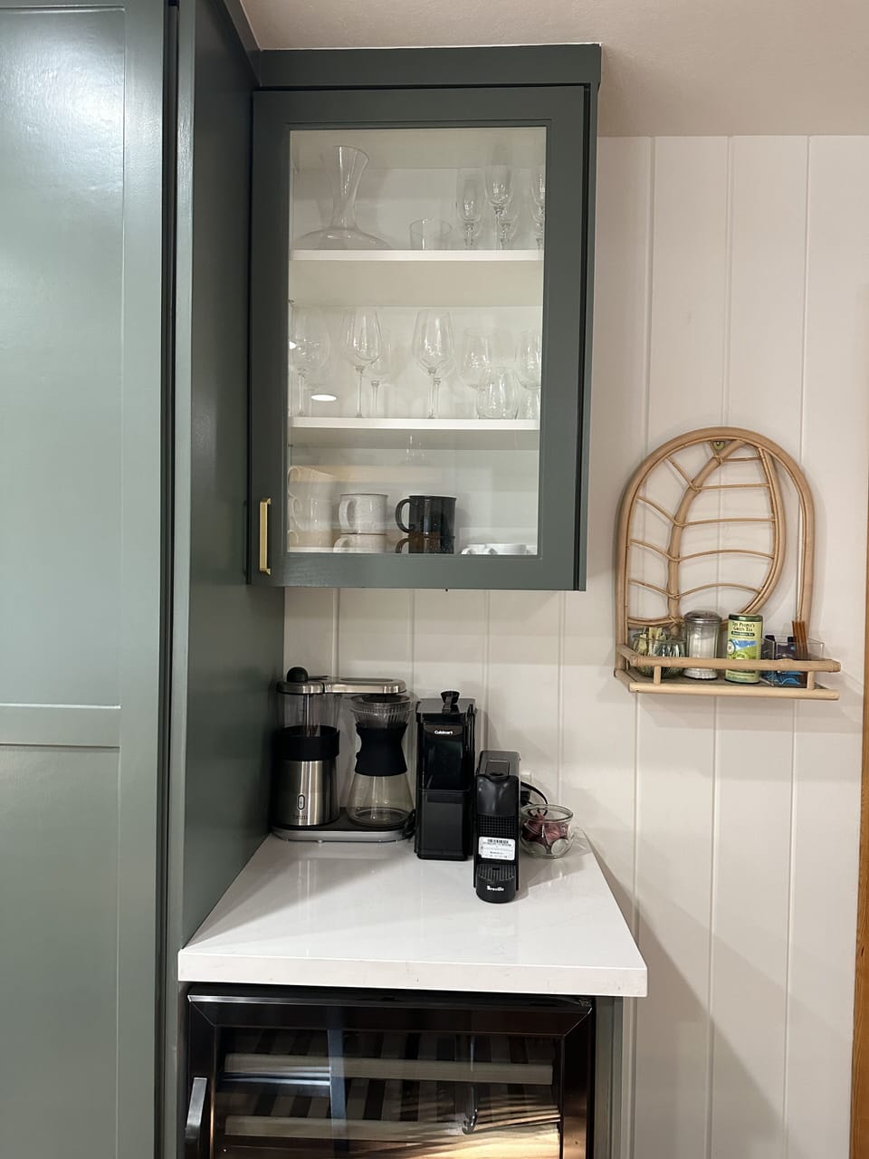 Coffee bar with complementary Nespresso pods, Ground Coffee, and Tea 