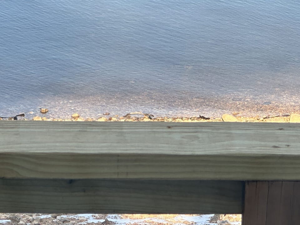 Clear water view from upper deck