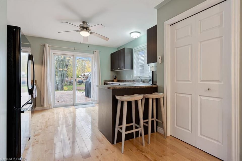 Kitchen with walk-out to the backyard