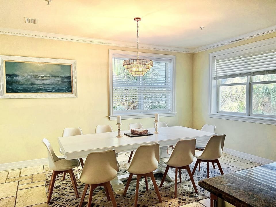 Dining table with seating for 10-12people