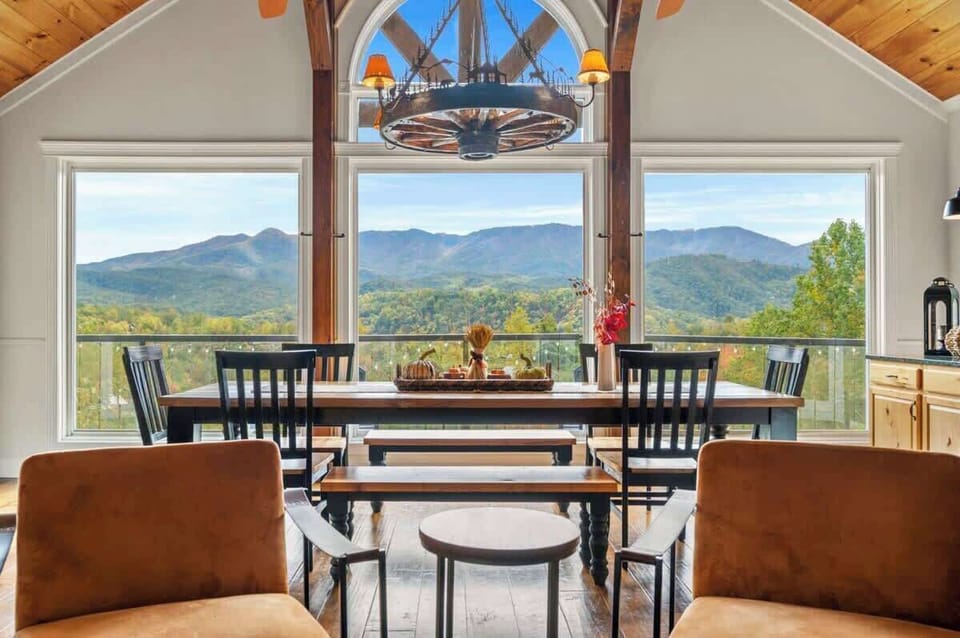 Dine with stunning views of Mt. LeConte as your backdrop. This scenic dining area offers a breathtaking and serene setting, making every meal unforgettable.