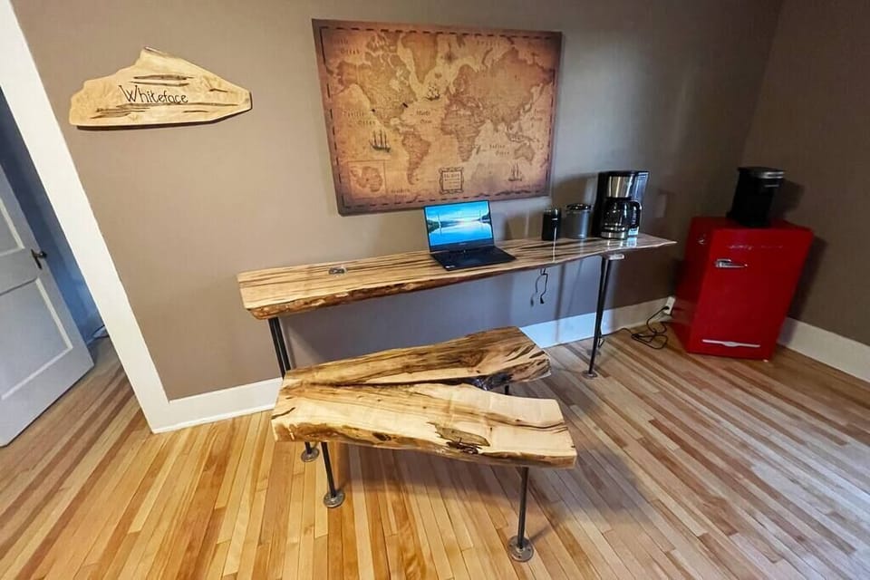 Upstairs coffee and work station