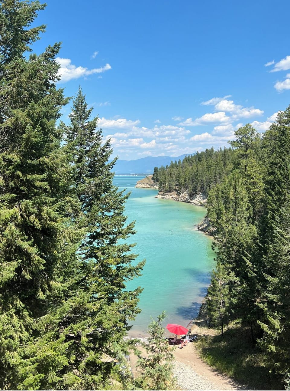 View overlooking our private cove on the lake a 5 minute walk down the road