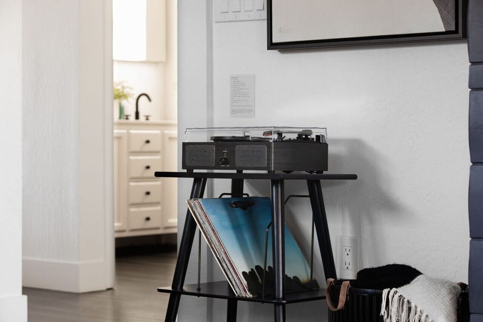 Record Player and Records sourced from vintage shops across the Country.