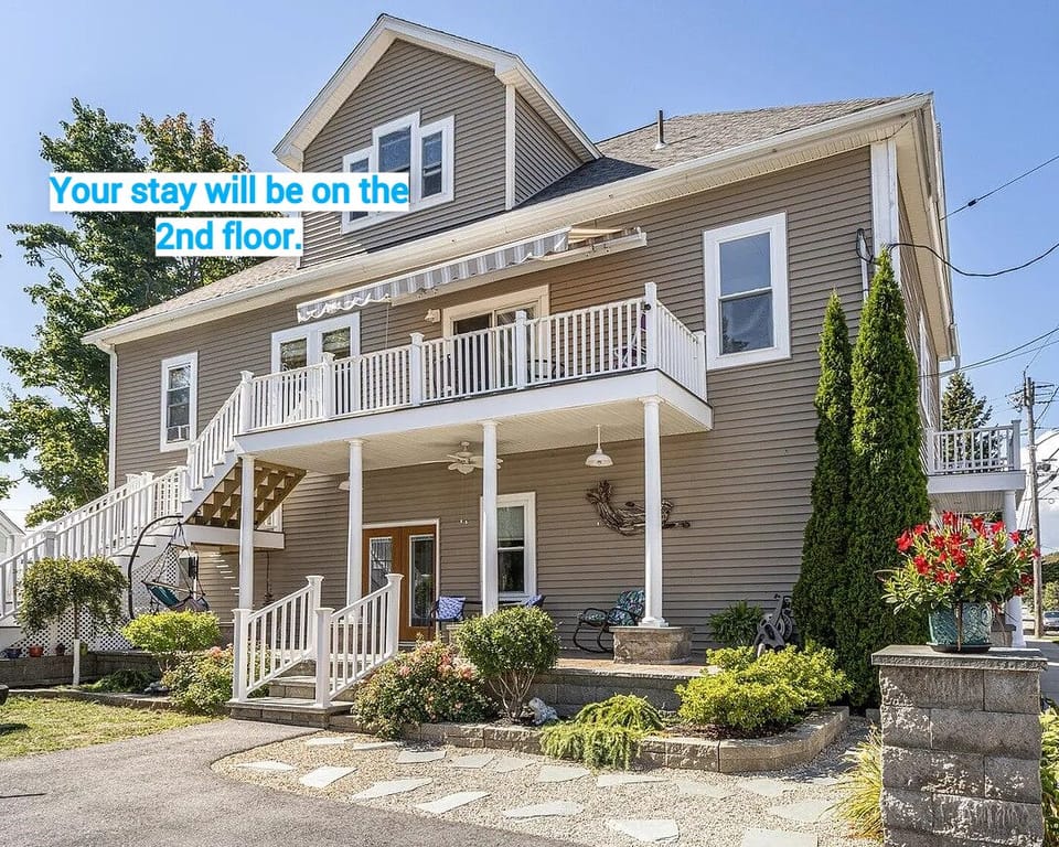 Your stay will be on the 2nd floor complete with a large sunny deck.