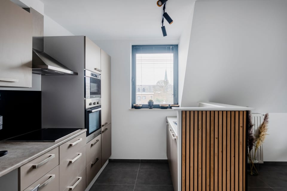 Comfort Apartment | Private kitchen | Full-size fridge, microwave, oven, stovetop