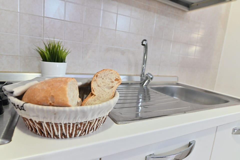 Basic Apartment | Private kitchen | Full-size fridge, microwave, oven, stovetop