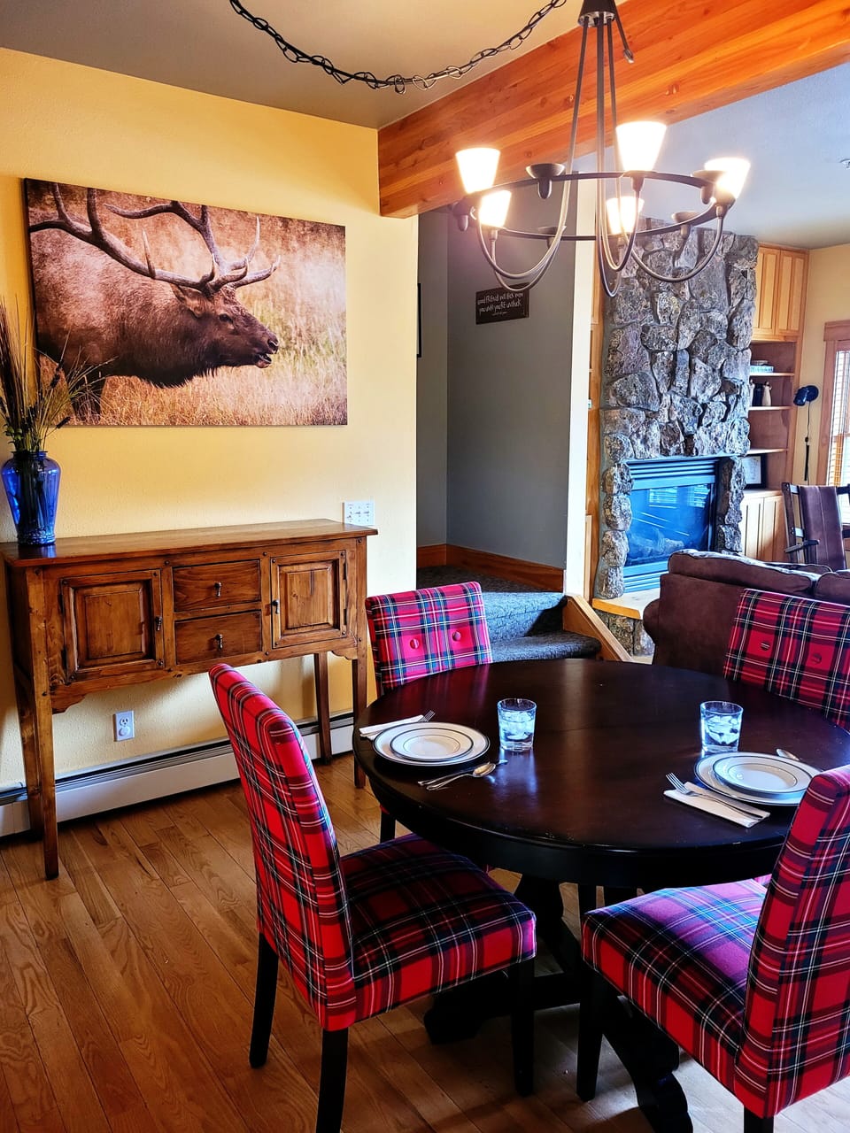 Dining area leads in to living room