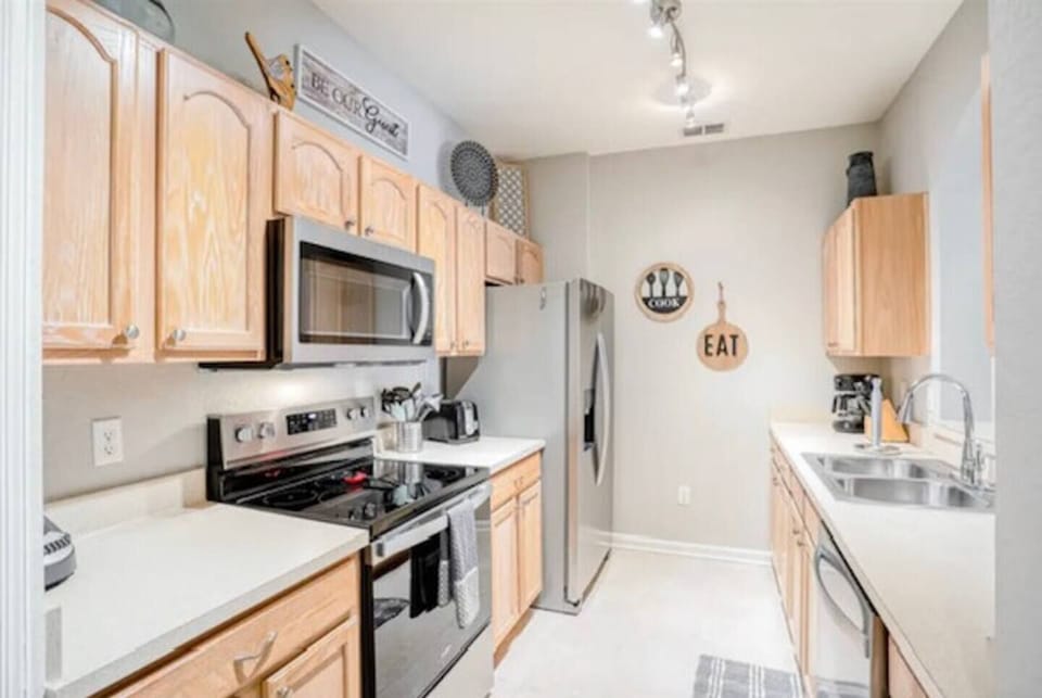 Spacious kitchen for breakfast at the condo.