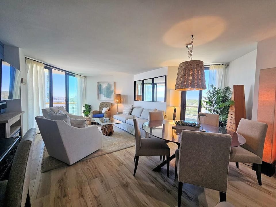Dining area with extra window and balcony. Very few units have