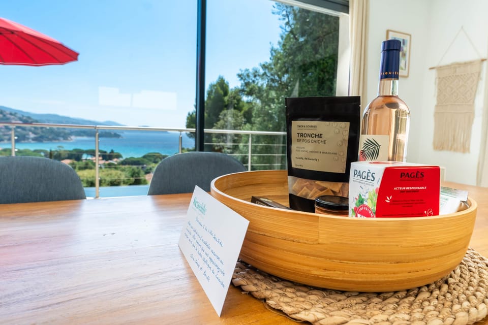 Panier d'accueil villa Seaside Lavandou Saint-Clair