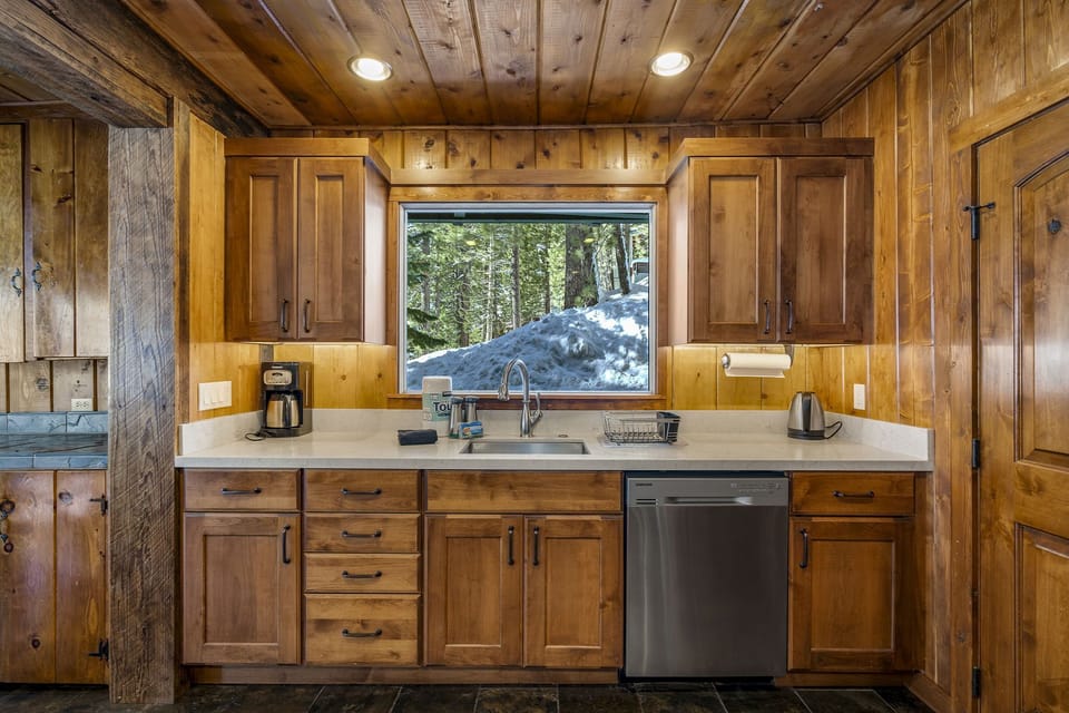 Custom cabinets blend with the original wood work