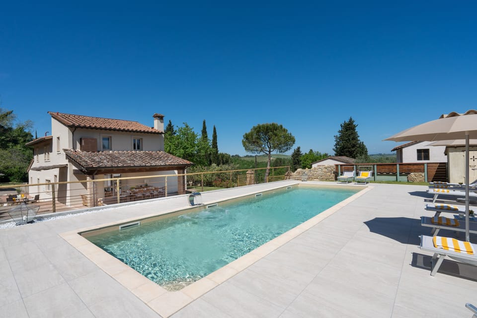 Seasonal outdoor pool, pool umbrellas, sun loungers