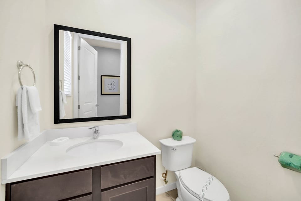 Bright and airy half bath