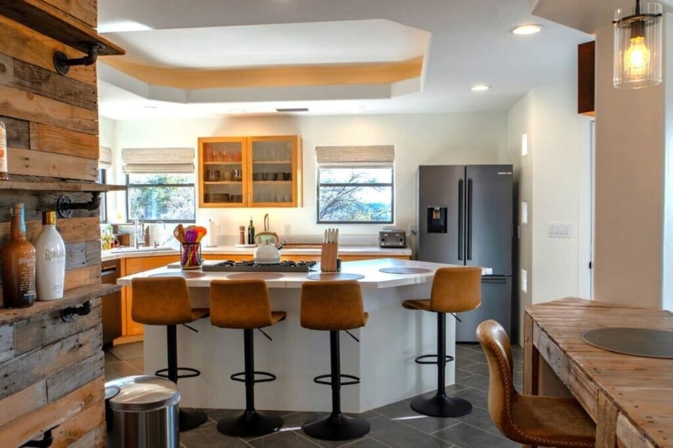 Counter seating around island
