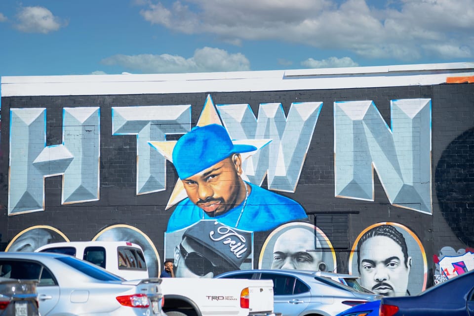 Catch some art views of Houston's famous Graffiti Building located next to house