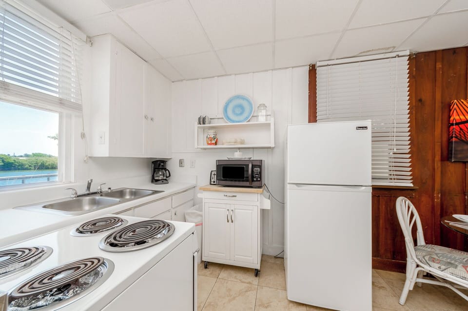 Well stocked kitchen overlooking the Bay