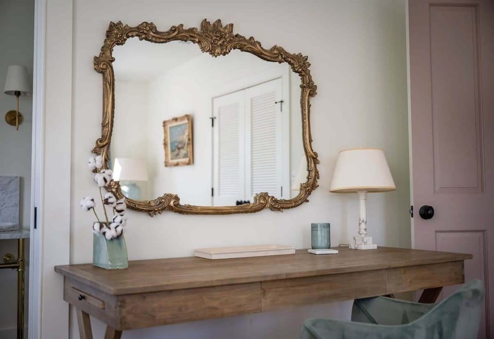 Dedicated work-from-home desk in Bedroom 1, perfect for remote work or catching up on emails.