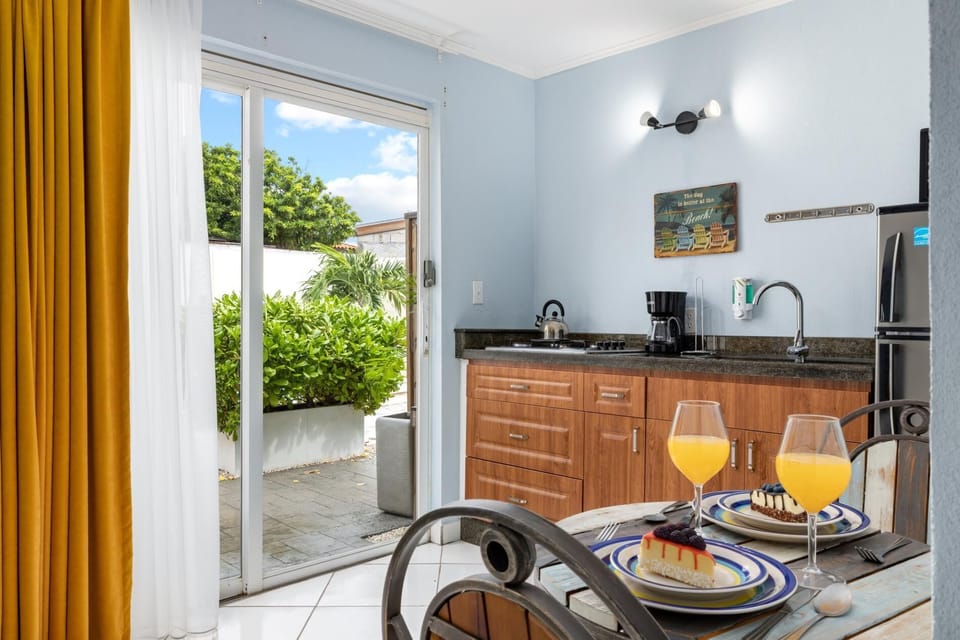 Fully-equipped kitchenette makes eating in very easy.