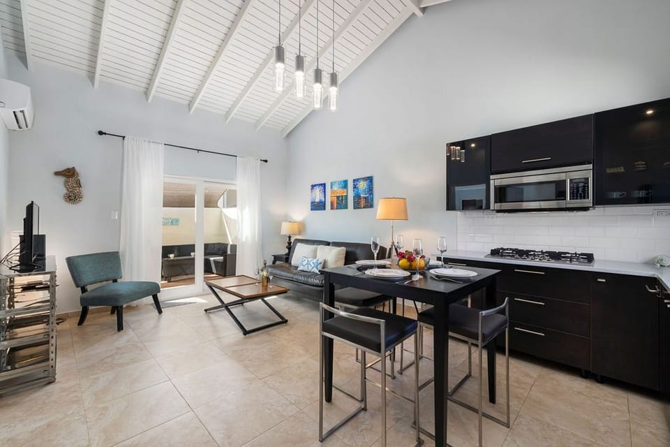 An open concept living dining room.