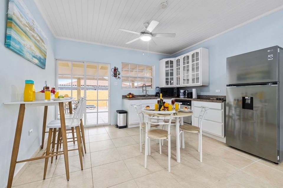 An ideal perspective for showing the kitchen area and its features.