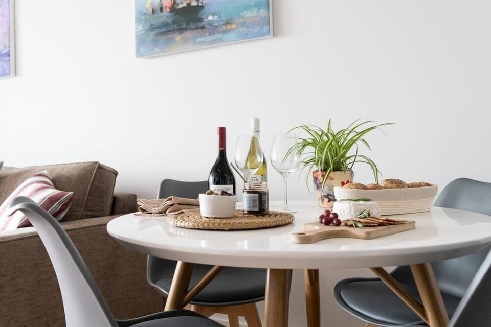 Dining table at Port, The Liner, Falmouth, self catering, Cornwall.