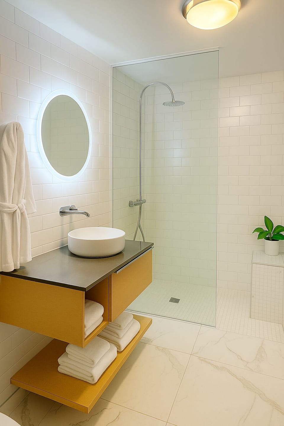 Superior Room, 1 Queen Bed | Bathroom | Shower, designer toiletries, hair dryer, bathrobes