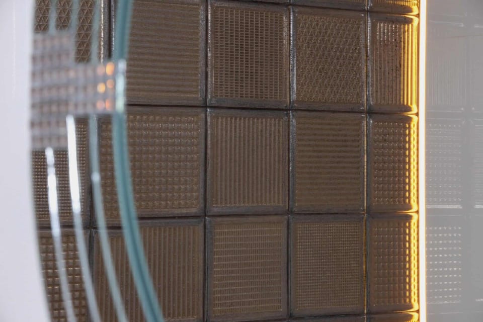 A close-up of the intricate tile design, highlighting the fine details and modern touch.
