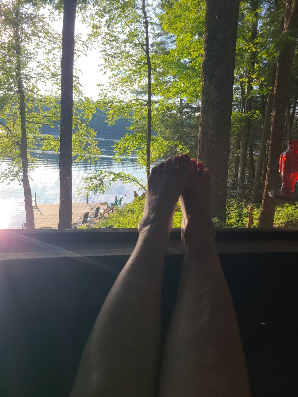 Copeland Pond! Relax! Warch the hummingbirds! Some of my favorite things!